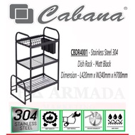 Cabana cbdr4001 Stainless Steel 304 Dish Layer Rak Pinggan Besi Sinki Dapur Rak Dish Drainer Racks H