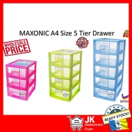 Maxonic A4 Saiz 5 Tier Drawer / Document Drawer A4 drawer storage drawer/Laci Plastic Office Table H