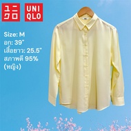 Uniqlo Rayon Blouse M (Women) Yellow Second Hand Good Condition