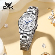นาฬิกาผู้หญิงควอตซ์ opk แฟชั่นคลาสสิกดั้งเดิมธุรกิจหน้าปัดดิจิตอลที่เรียบง่ายกันน้ำเกรดท็อปสุดหรูนาฬิกาผู้หญิง