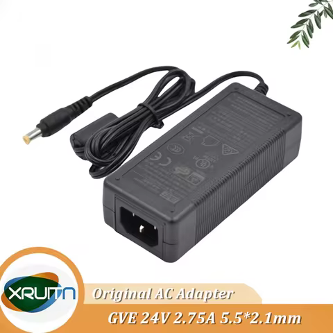 Genuine GVE AC/DC Adapter Model GM60-240275-F Input 100-240V 50/60Hz 2A Output 24V 2.75A 5.5*2.1mm D