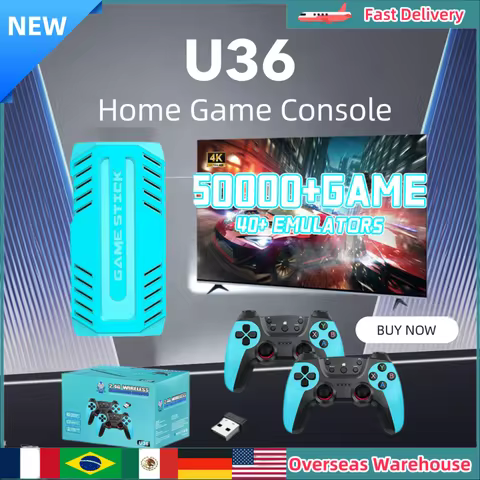New U36 Home Game Console HD 4K Game Controller PSP TV Game Player 2.4G Wireless Retro Game Stick Im