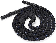 25mm Dia. Fitness Heavy Jump Rope 300CM Weighted Battle Skipping Ropes Power Improve Muscle Strength Training Rope (Color : Black Blue)