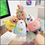 We Bare Bears Keychain Cartoon Cute Plush Toys Keyring Bag Pendant Dolls Anime Key Chain GIfts