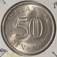 ( Syiling ) 50 Sen 1977 ( UNC ) Malaysia Parliament House