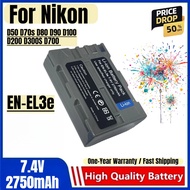 EN-EL3e Battery 7.4V 2750mAh Rechargeable Batteries and Charger for Nikon D50 D70s D80 D90 D100 D200