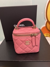 Chanel top handle mini vanity case box 粉色金鍊 mini box  小盒子