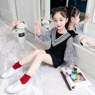 UMMA DRESS Korean Style Girls' Dress Elegant Casual Long Sleeve Fashion Able Trendy Ages 5 - 9 Years