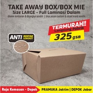 TAKE AWAY BOX, BOX mie L PLAIN KRAFT FULL LAMINATION
