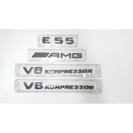 Creative First Benz E W211 E55 AMG V8 KOMPRESSOR Trunk Fender Wordmark Car Label Sticker Matte Black