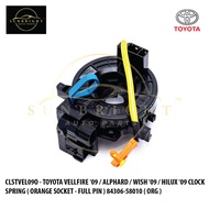 TOYOTA VELLFIRE '09 / ALPHARD / WISH '09 / HILUX '09 CLOCK SPRING ( ORANGE SOCKET - FULL PIN ) 84306