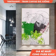 Wall painting, Large Green Abstract Painting Green 3D Textured Painting Black Minimalist Painting Wh