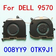 New laptop CPU GPU fans for Dell Precision 5530 M5530 XPS 15 9570 Cooling fan 0MV340 XPS15 7590 008Y