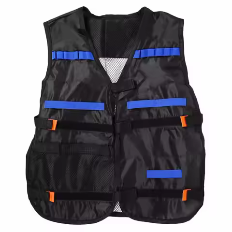 Children Black Camouflage Tactical Vest Kit Kids Tactics Vest Supply for Nerf N-Strike Elite/Mega/Ri
