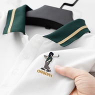 【READY SOTCK】men's Polo Shirt Korean Style Embroidered Lapel Business Plus Size T-shirt