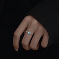 S925 sterling silver fantasy super fairy moonstone chain ring female adjustable size ring
