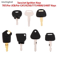 tinchighid 7Pcs/set Keys Ignition Keys Excavator Construction Machinery Key Kit 14607 5P8500 K250 H8