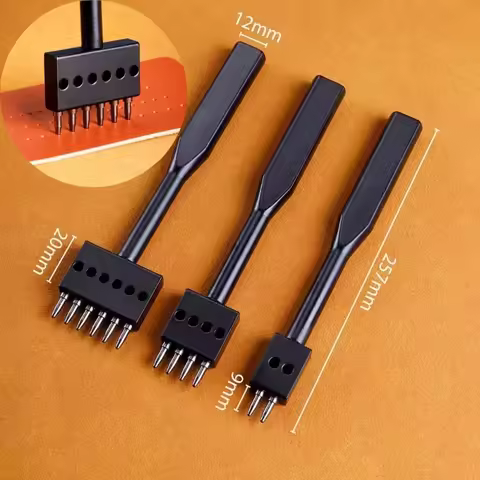 4mm/5mm/6mm Leather Process Round Holes Row Punch DIY Leather Bag/shoe/coasters Hand Stitching Hole 