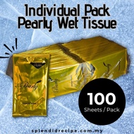 Individual Pack Pearly Wet Tissue for F&B restaurant used (100 sheets)