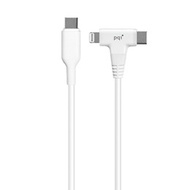 PQI MFI 二合一 Lightning/USB-C 快充傳輸線