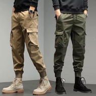 Seluar Kargo Lelaki Poket Tepi Kerja Slim Fit Cargo Pants Men Tactical Multi Pocket Six 6 Poket Hiking Casual Long Cotton Man Pant