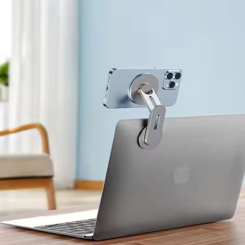 Magnetic Laptop Side Mount Clip Expansion Bracket For iPhone Xiaomi Samsung Adjustable Magnetic Phon