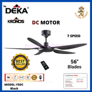 [FREE SHIPPING] DEKA KRONOS F5DC Remote Control Decorative 56" Ceiling Fan 7speed DC Inverter Dc motor BLACK