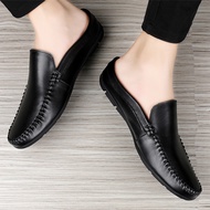 Giày Lười Sục Nam Da Bò Chuẩn Có bảo hành nổ da bong keo gãy đế phom dáng siêu đẹp GD18