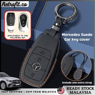 🇲🇾 Mercedes Suede Alcantara Car Key Cover For Mercedes A C E G S CLA GLA Class 3D Fully Covered Prot