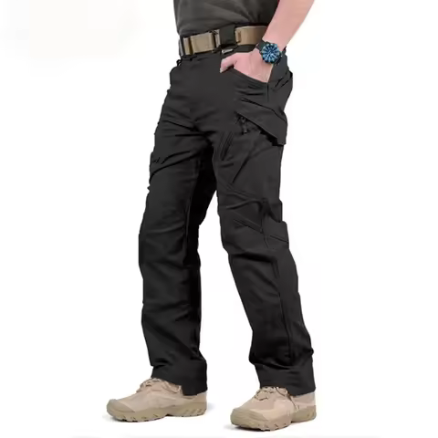 Tactical Pants Hunting Style Cargo Pants Men IX9 Hiking Trousers Casual Work Trousers Thin Pocket Ba
