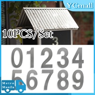 10pcs 0-9 Stainless Steel House Number Adress House Number Plate House Door Address Digits Sticker