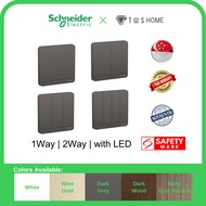 Schneider Electric AvatarOn- 16AX 250V 1Gang to 4Gang/ 1Way, 2Way Switch or with LED, Dark Grey