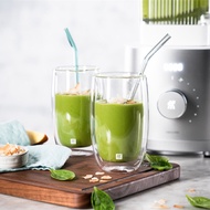 Zwilling Glass Cup Water Cup Double-Layer Fancy Coffee Cup Vacuum Cup Latte Cup Tea Cup 2-Piece Set