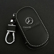 Cowhide Leather Car Key Holder Keychain Ring Case Cover Zipper Bag Wallet Pouch for Mercedes Benz A 
