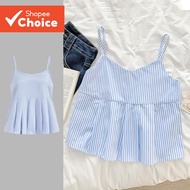 Women Casual Striped Zipper Tank Top L128ED209