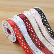 Satin Ribbon Louis Pattern Size 2.5 Cm. Length 25 Yards Beautiful Texture Print Ready To Ship