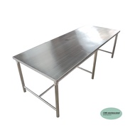 CMS โต๊ะ โต๊ะทำงาน โต๊ะทานข้าว สแตนเลส ความหนา 1 มม. ขนาด  80 * 200ซม. ความสูง 65 ซม.