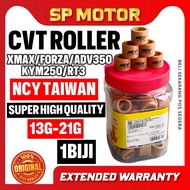 XMAX250 / XMAX 300 / XMAX / FORZA 250 / FORZA 300 [ 23X18 ] 13G TO 21G NCY RACING CVT ROLLER WEIGHT 