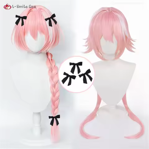 Fate Astolfo Cosplay Wig Pink Highlights Wigs FGO Anime Cosplay Costumes Wigs For Women Heat Resista