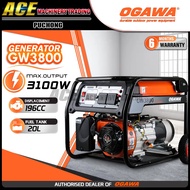 OGAWA GW3800/GW3800E Professional Gasoline Generator Petrol Genset With Wheels 2800W 20L Fuel Tank