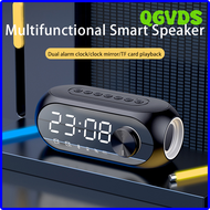 QGVDS RGB Wireless Bluetooth Speaker Subwoofer Alarm Clock FM Radio Clock USB Charging Electronic Clock Home Desktop Mirror Decoration SRHET
