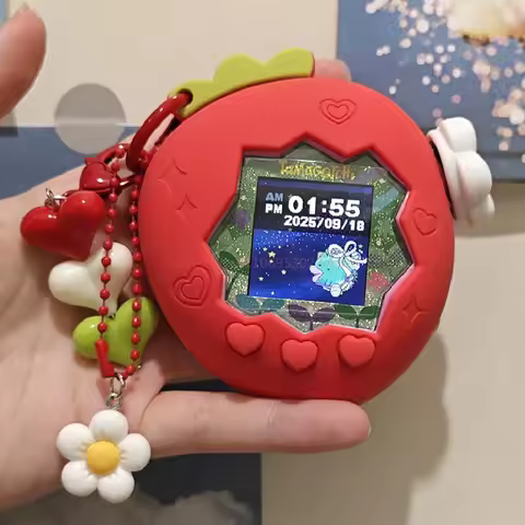 Suitable For Tamagotchi Uni /Paradise Electronic Pet Pink Strawberry Apple Silicone Case With Panel 