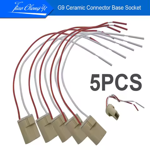 5pcs G9 Lamp Base Ceramic Connector Socket G9 Type Lamp Holder for LED Halogen Bulb Light