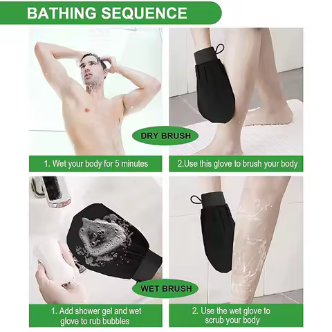 ~1PC Moroccan Shower Exfoliating Glove Hammam Bath Body Cleaning Scrub Massage Mitt Kessa Peeling To