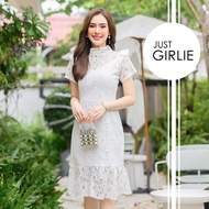 Dress Sarah เดรสลูกไม้ ชุดแซกผู้หญิง เดรสสาวอวบ เดรสออกงาน ชุดราคาถูก มีไซส์ S M L XL