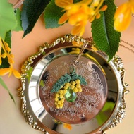 細工布花 金合歡 mimosa 項鏈
