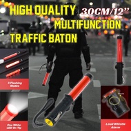 【SG Seller】TRAFFIC CONTROL MULTI FUNCTION BATON / WHISTLE SAFETY TRAFFIC LIGHT WAND 12"