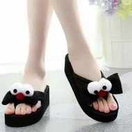 FADIL SANDAL WEDGES WANITA JEPIT MOTIF PANCOAT MATA DORAEMON