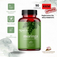 KKM APPROVED Organic Moringa Capsules by Primus Wellness Daun Moringa Supplement 90capsules 1 Month 