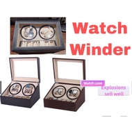 Watch Winder Box / Watch Box / Automatic Winding Luxury Watch Storage Box / Men Gift Box/4+6 PU Black